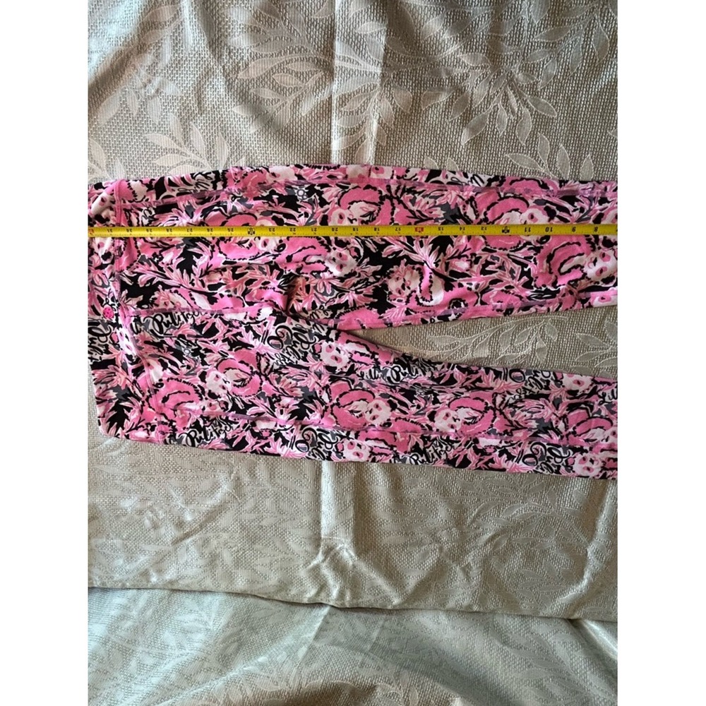 Lilly Pulitzer Luxletic Panda Prowl Pink Black Floral Leggings Side Pockets M - Picture 4 of 11